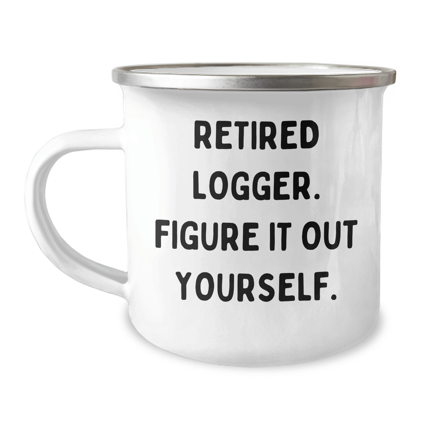 Funny Logger Gifts from Friends, Unique Camping Mug for Logger, 'Retired Logger. Figure It Out Yourself.' Inspirational Quote, Graduation Unique Gifts for Men, Women, Coworkers, Family - The Buy Boom
