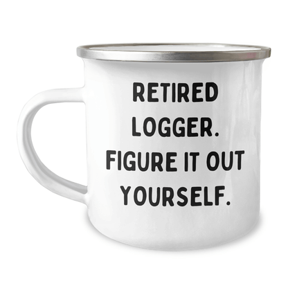 Funny Logger Gifts from Friends, Unique Camping Mug for Logger, 'Retired Logger. Figure It Out Yourself.' Inspirational Quote, Graduation Unique Gifts for Men, Women, Coworkers, Family - The Buy Boom