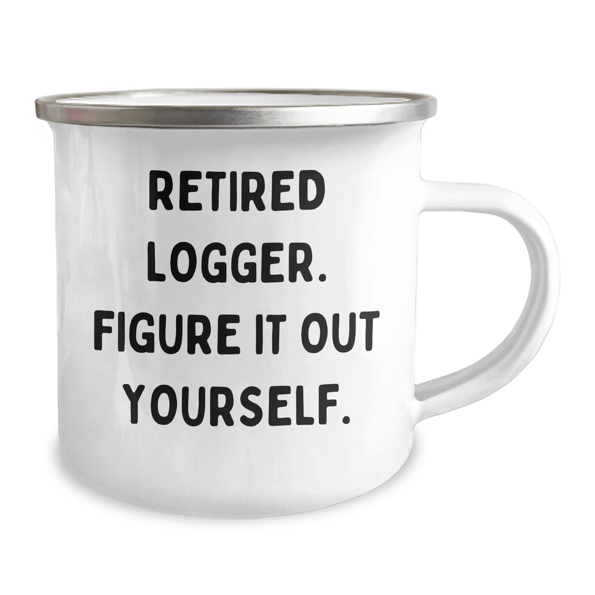 Funny Logger Gifts from Friends, Unique Camping Mug for Logger, 'Retired Logger. Figure It Out Yourself.' Inspirational Quote, Graduation Unique Gifts for Men, Women, Coworkers, Family - The Buy Boom