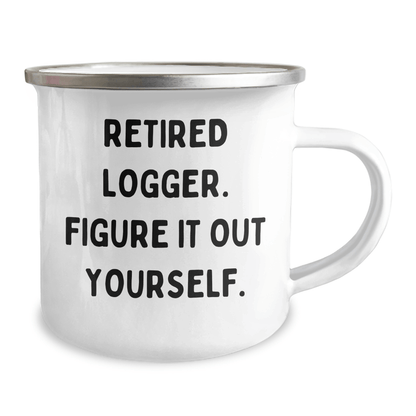 Funny Logger Gifts from Friends, Unique Camping Mug for Logger, 'Retired Logger. Figure It Out Yourself.' Inspirational Quote, Graduation Unique Gifts for Men, Women, Coworkers, Family - The Buy Boom