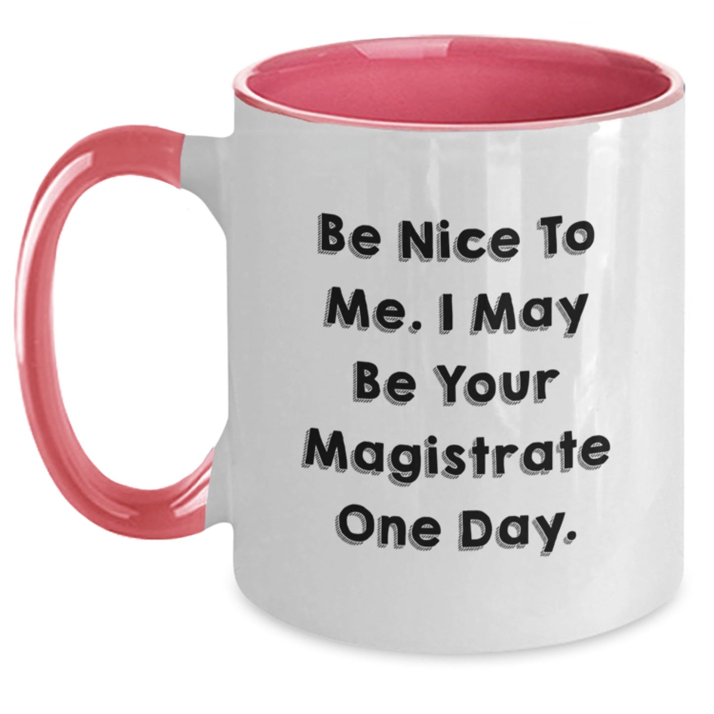 Funny Magistrate Gifts for Him or Her, Be Nice To Me. I May Be Your Magistrate One Day. Two Tone Coffee Mug, Birthday Unique Gifts from Family, Friends, Coworkers - The Buy Boom