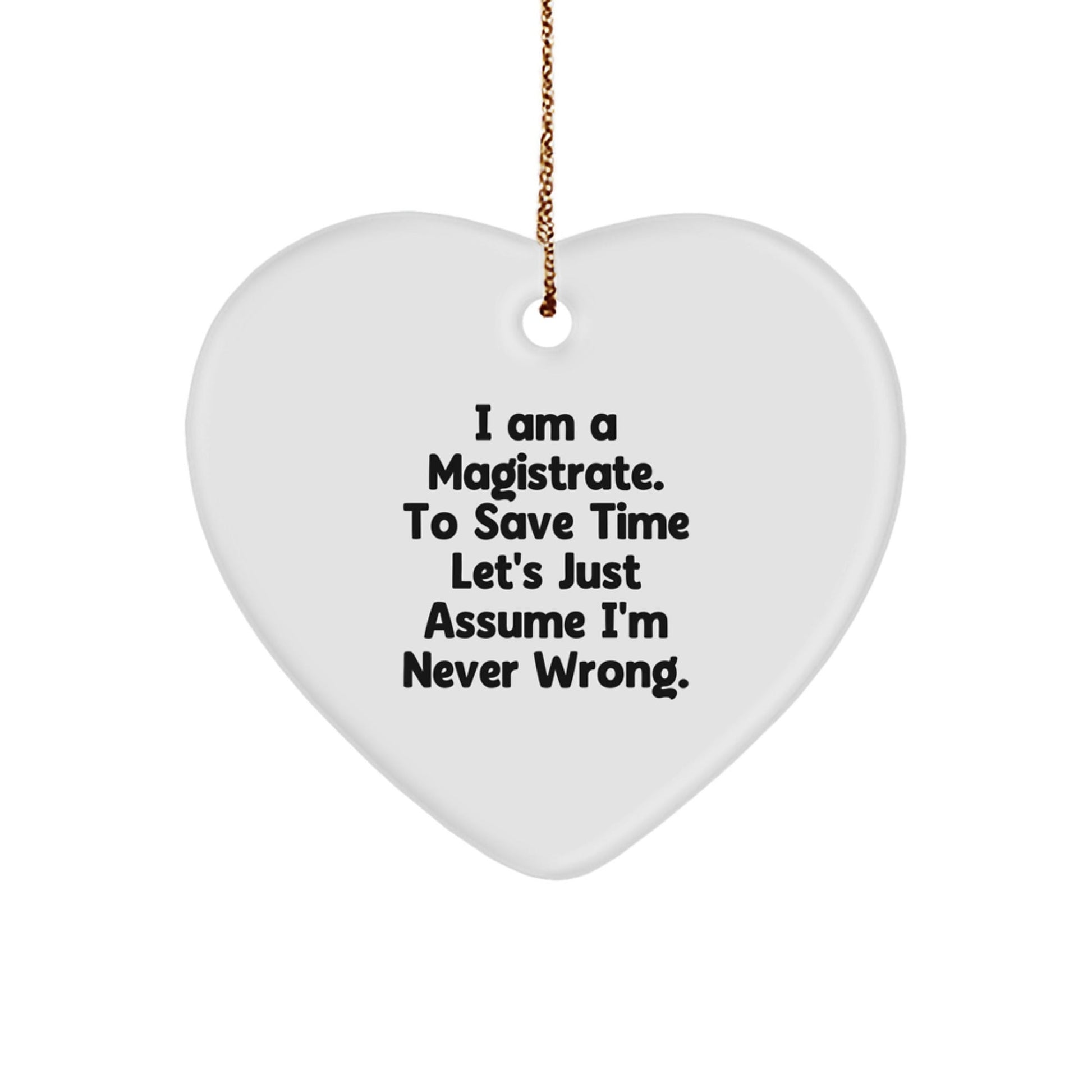 Funny Magistrate Gifts from Friends, Heart Ornament for Magistrate, I'm Never Wrong Christmas Unique Gifts - The Buy Boom