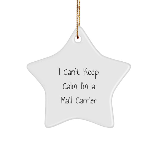 Funny Mail Carrier Gifts from Friends - I Can't Keep Calm I'm A Mail Carrier Star Ornament, Christmas Unique Present for Mail Carrier Men or Women - The Buy Boom