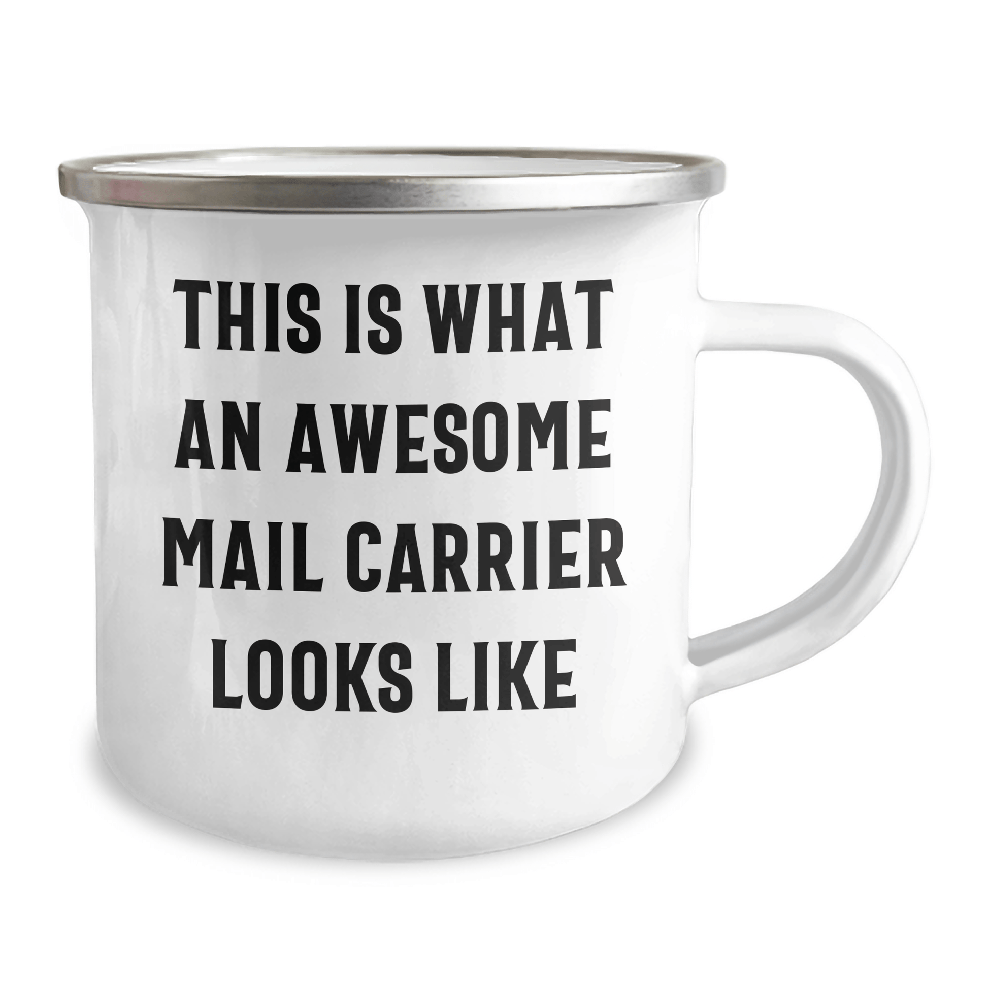 Funny Mail Carrier Gifts from Friends - 'This Is What An Awesome Mail Carrier Looks Like' Inscribed Camping Mug for Father's Day - The Buy Boom