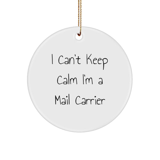 Funny Mail Carrier Gifts I Can't Keep Calm Circle Ornaments for Mail Carriers, Mail Carrier Christmas Unique Gifts from Friends and Family - The Buy Boom