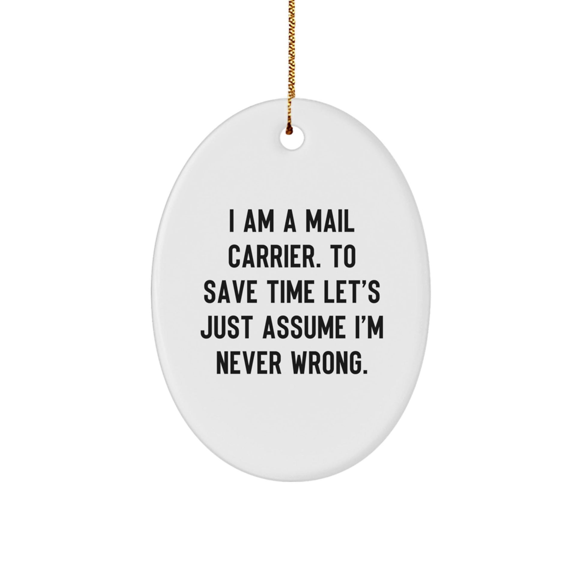Funny Mail Carrier Oval Ornament Gifts from Friends, Coworkers, Family to Mail Carrier Men, Women, Christmas Unique Decorations - The Buy Boom