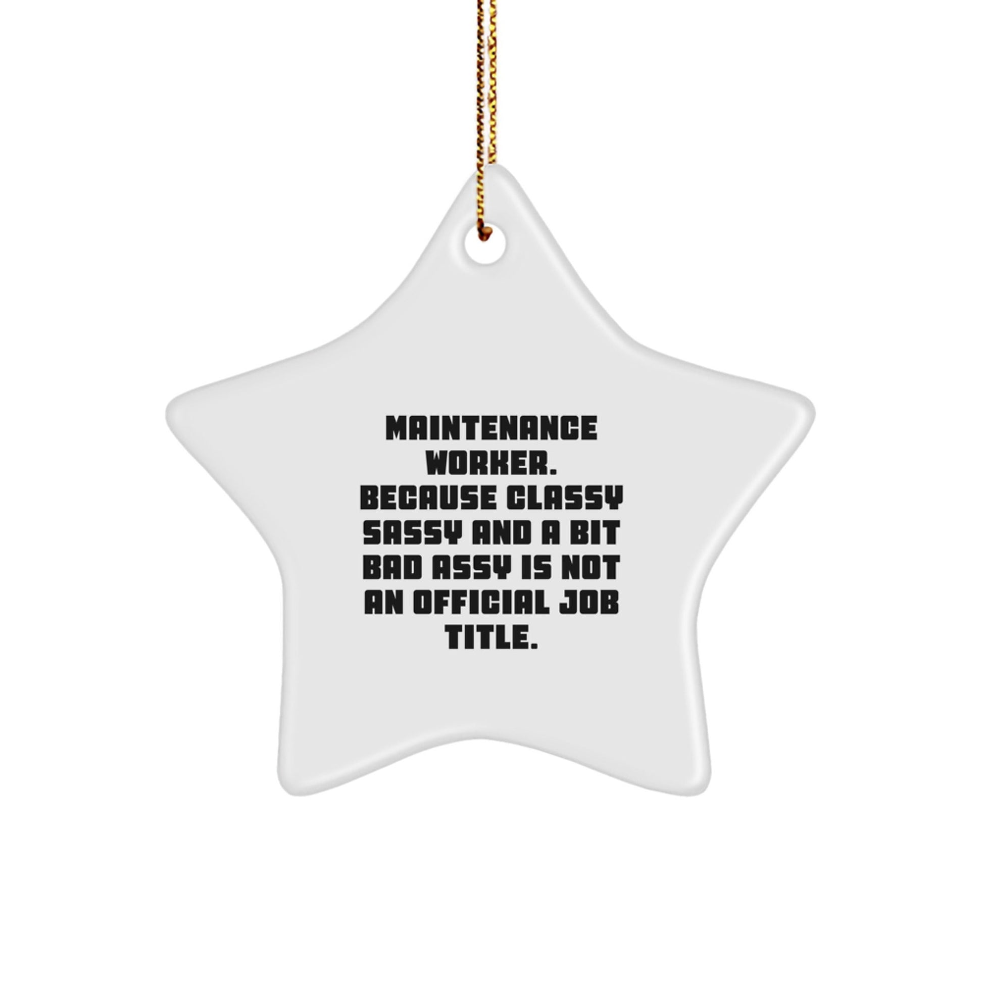 Funny Maintenance Worker Gifts from Friends or Family - Star Ornament for the Humor Lovers - Unique Christmas Unique Gifts for Maintenance Worker - The Buy Boom