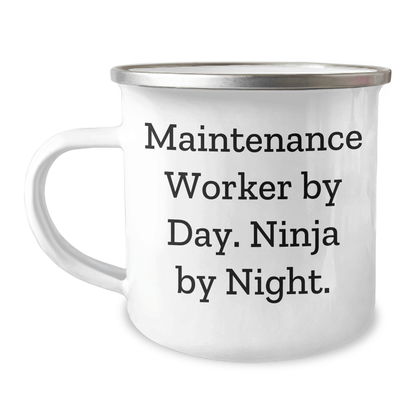 Funny Maintenance Worker Gifts from Men, Unique Camping Mugs for Ninja By Night, Father's Day Unique Gifts for Maintenance Worker - The Buy Boom