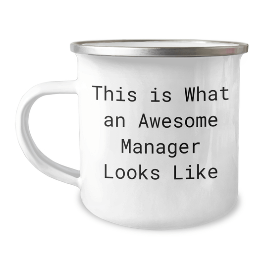 Funny Manager Gifts for Him - This Is What An Awesome Manager Looks Like, 12 oz Camping Mug for Father's Day from Men to Coworkers - The Buy Boom