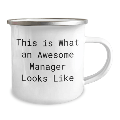 Funny Manager Gifts for Him - This Is What An Awesome Manager Looks Like, 12 oz Camping Mug for Father's Day from Men to Coworkers - The Buy Boom