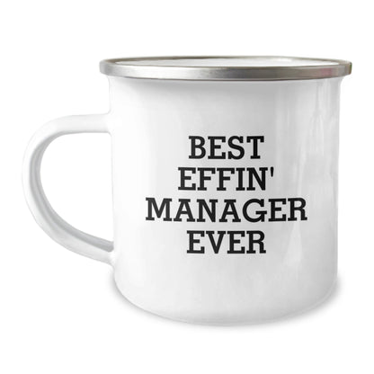 Funny Manager Gifts from Friends for Men, Best Effin' Manager Ever Camping Mug - Christmas Unique Presents for Your Favorite Boss - The Buy Boom