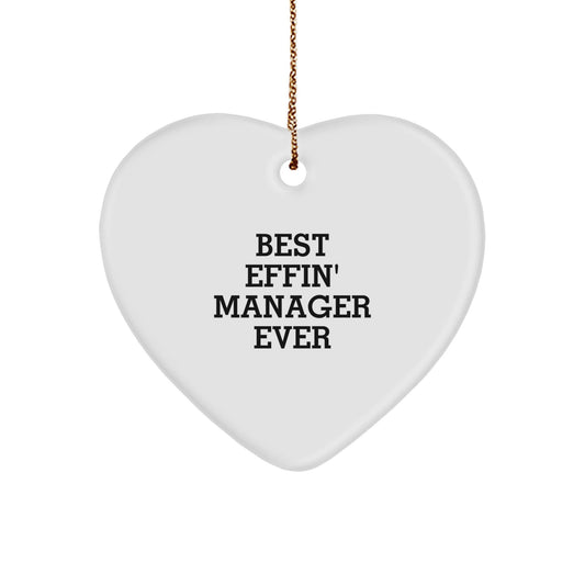 Funny Manager Gifts from Friends, Unique Heart Ornament for Best Effin' Manager Ever, Personalized Christmas Unique Gifts - The Buy Boom