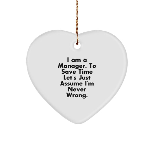 Funny Manager Heart Ornament Gifts from Friends for Men, Women, Family, Coworkers - Heart Shaped Manager Decorations for Christmas Unique Gifts - The Buy Boom