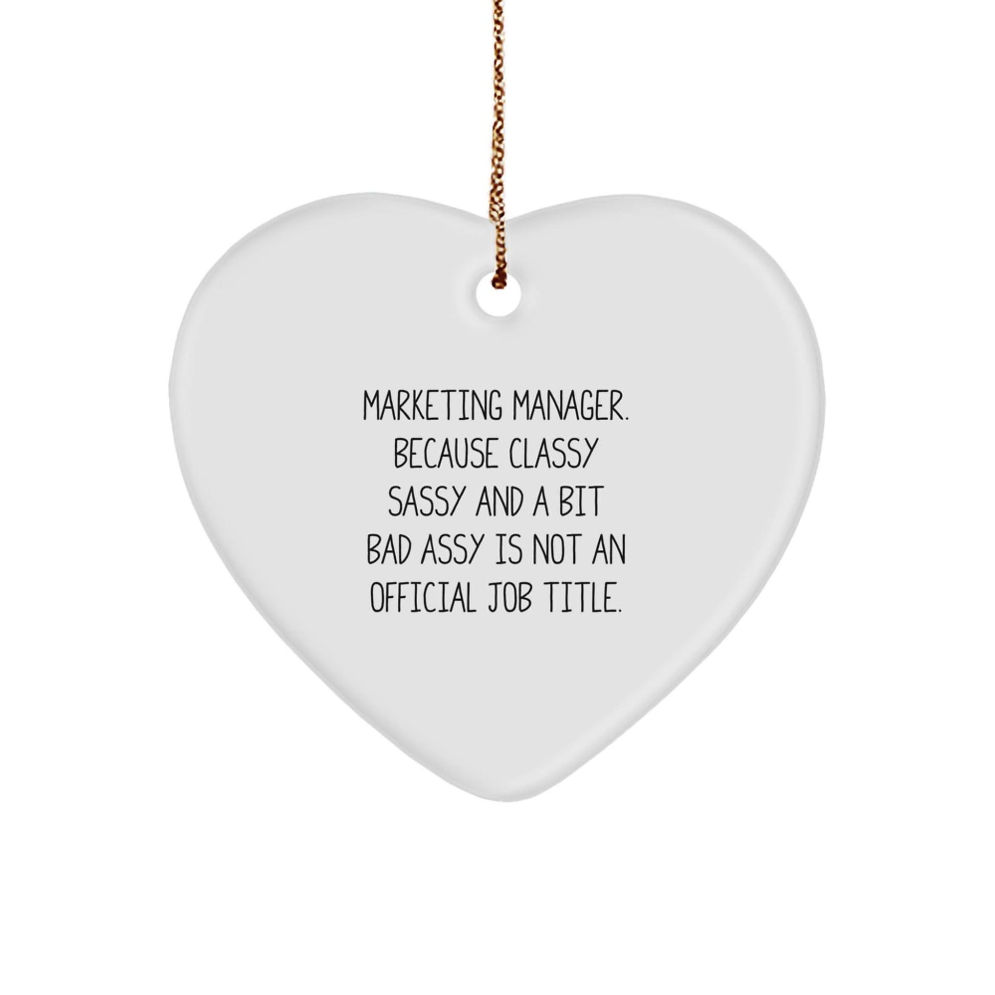 Funny Marketing Manager Quote Gifts for Her - Heart Ornament from Family, Marketing Manager Heart Decoration for Christmas Unique Gifts - The Buy Boom