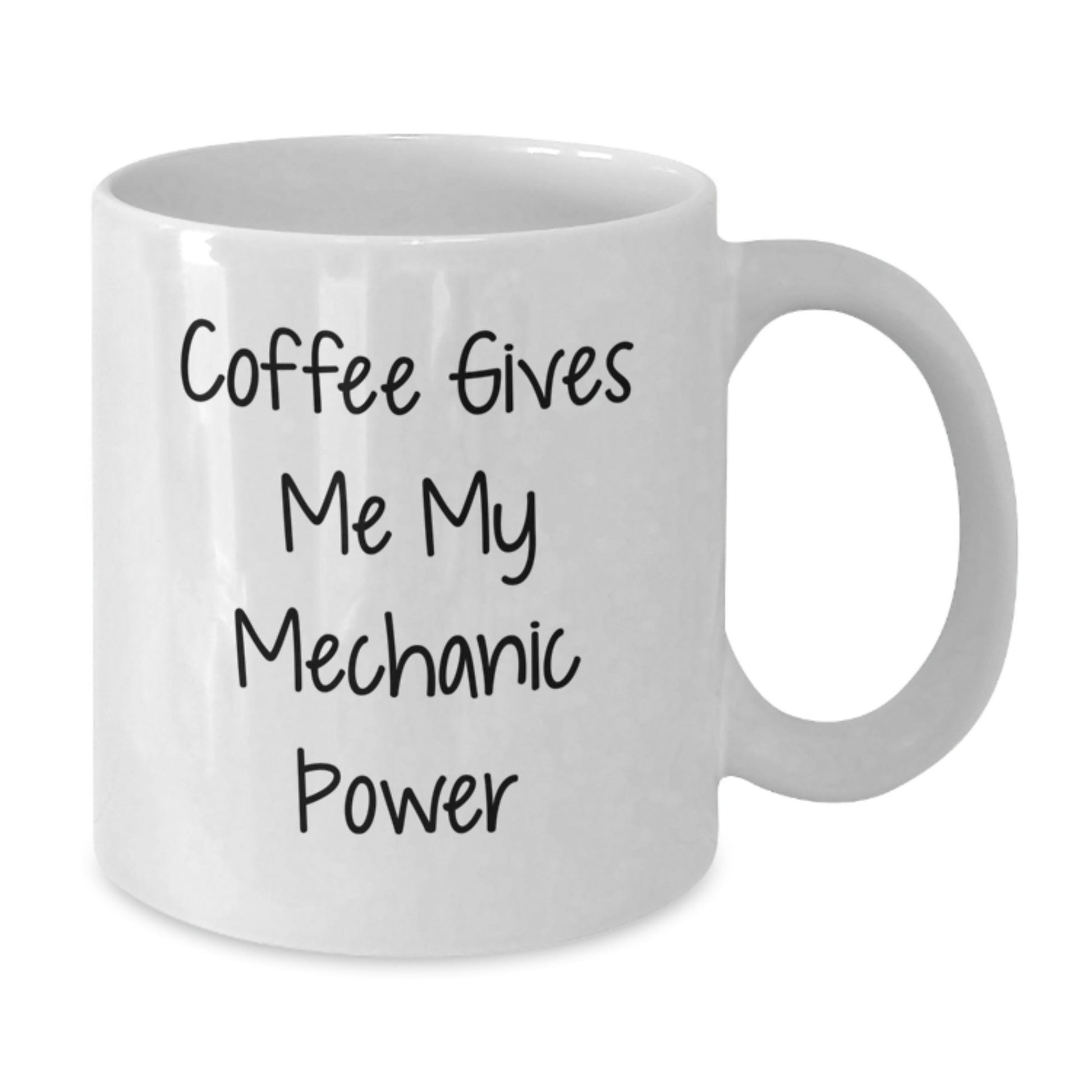 Funny Mechanic Gifts, Coffee Lovers' Unique Birthday Unique Gifts from Friends to Mechanic, White Coffee Mug with 'Coffee Gives Me My Mechanic Power' Quote - The Buy Boom