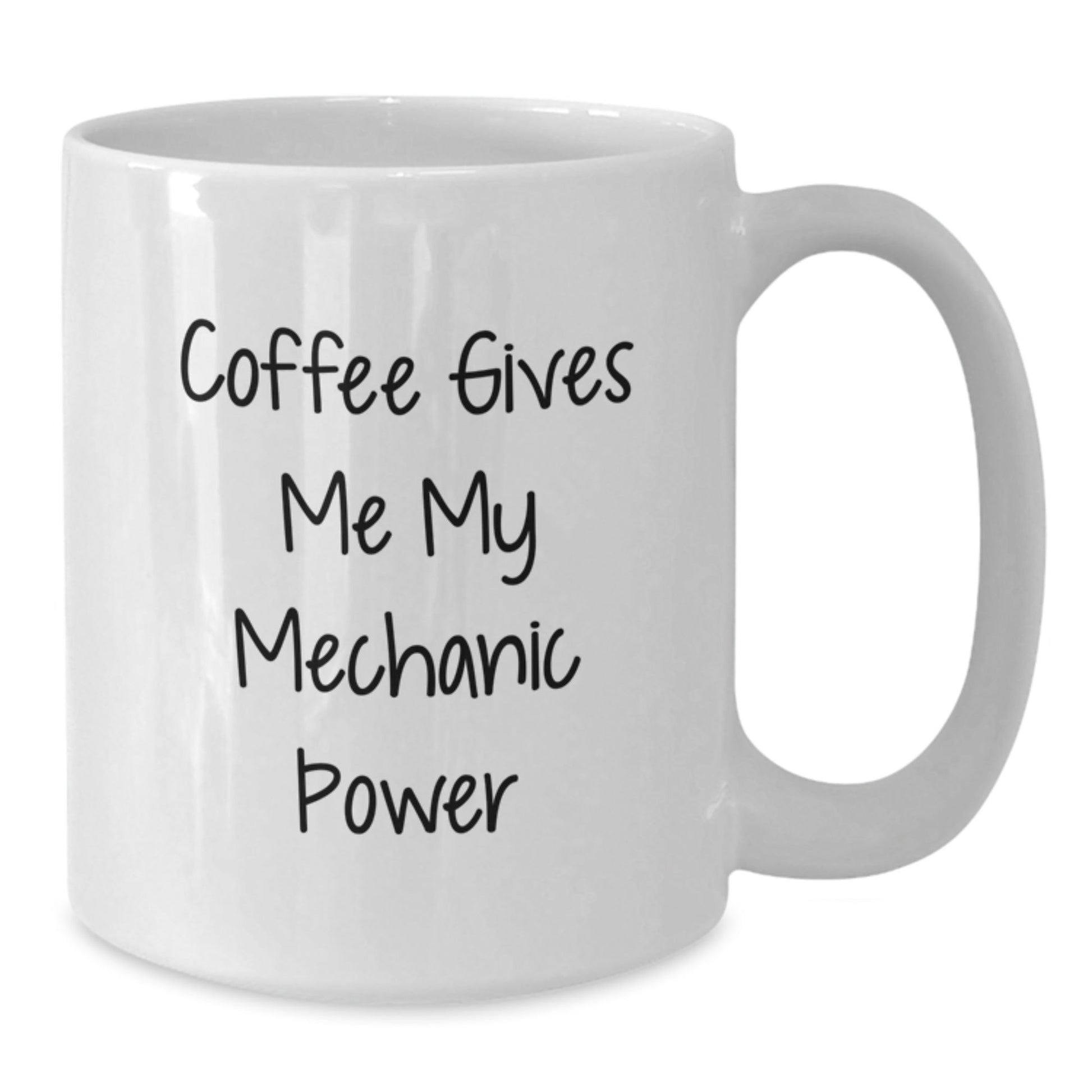 Funny Mechanic Gifts, Coffee Lovers' Unique Birthday Unique Gifts from Friends to Mechanic, White Coffee Mug with 'Coffee Gives Me My Mechanic Power' Quote - The Buy Boom