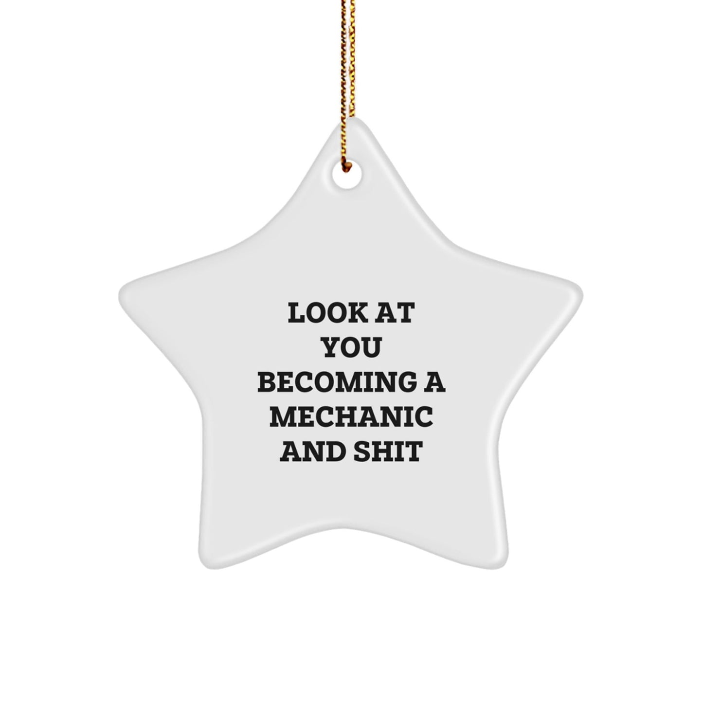 Funny Mechanic Gifts for Men, Unique Star Ornament, 'Look At You Becoming A Mechanic And Shit', Christmas Unique Gifts from Family to Friends, Mechanic Men Decor - The Buy Boom