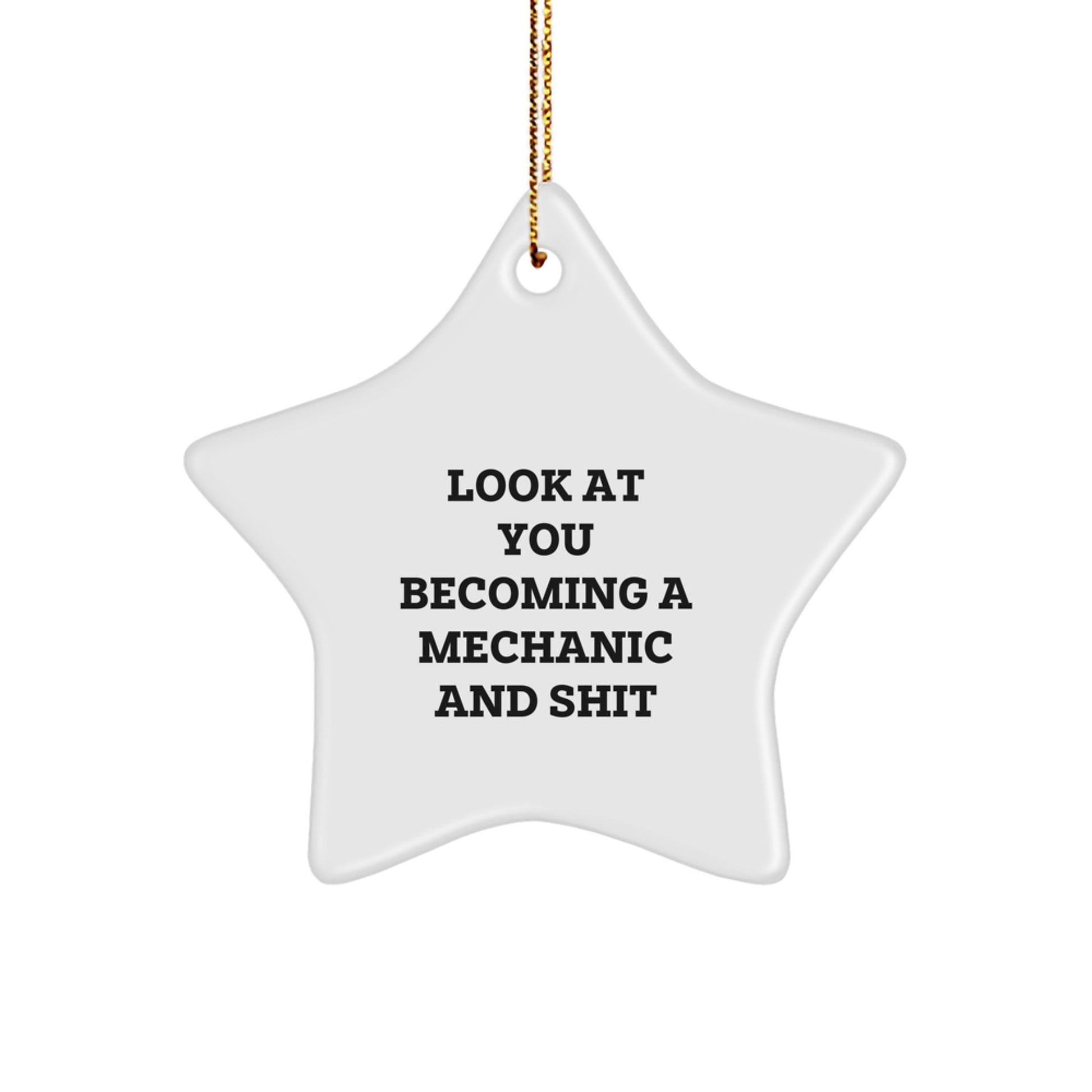 Funny Mechanic Gifts for Men, Unique Star Ornament, 'Look At You Becoming A Mechanic And Shit', Christmas Unique Gifts from Family to Friends, Mechanic Men Decor - The Buy Boom