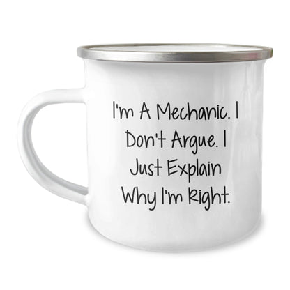 Funny Mechanic Gifts from Family for Mechanic Men, 12 oz Stainless Steel Enamel Camping Mugs, Unique Christmas Unique Gifts - The Buy Boom
