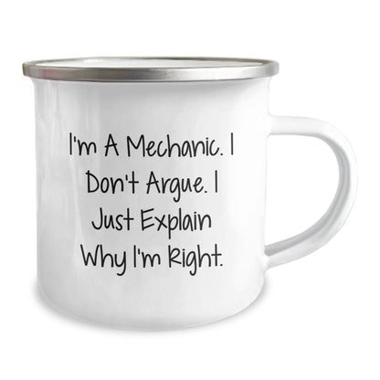 Funny Mechanic Gifts from Family for Mechanic Men, 12 oz Stainless Steel Enamel Camping Mugs, Unique Christmas Unique Gifts - The Buy Boom