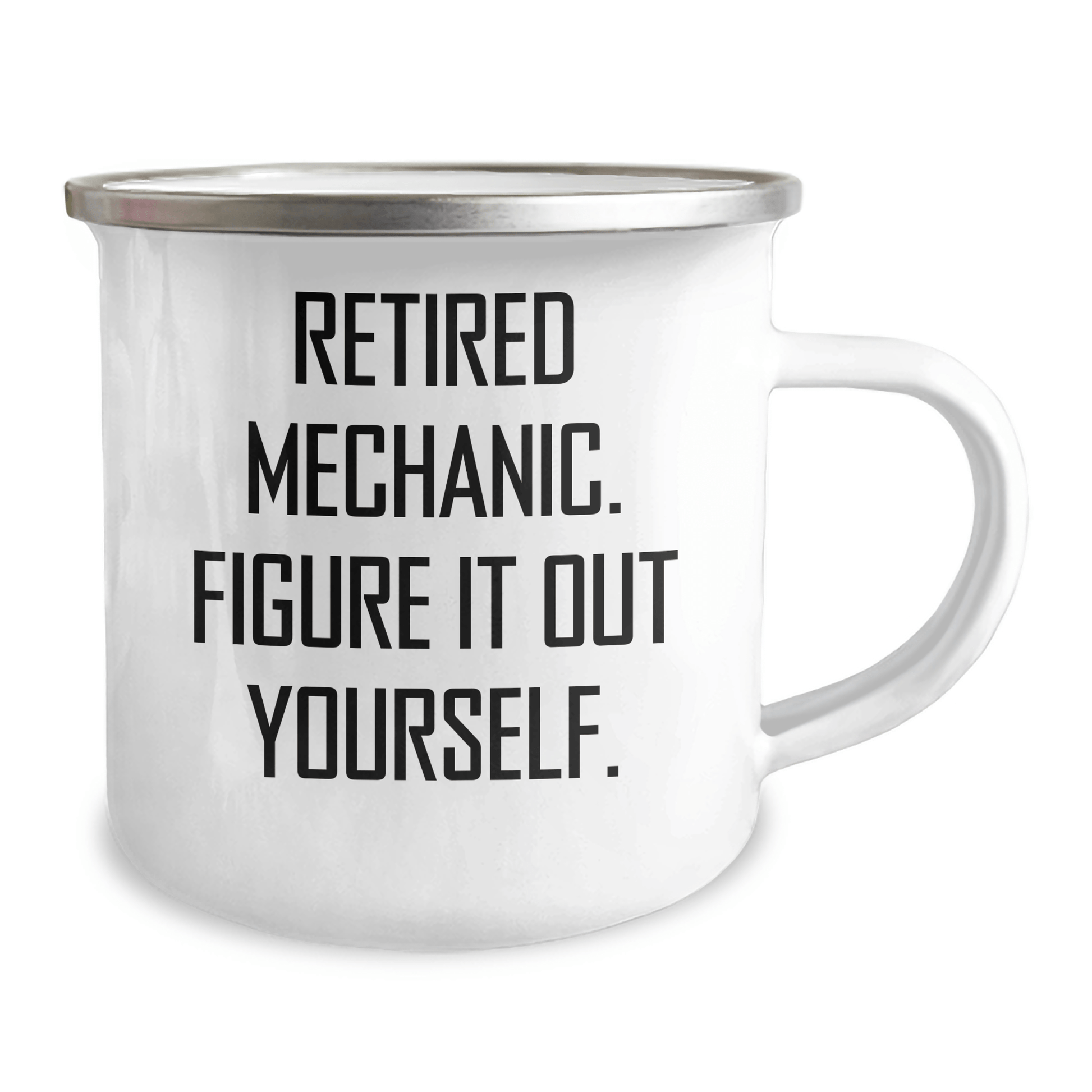 Funny Mechanic Gifts from Men to Friends, Unique Camping Mug for Graduation, 'Retired Mechanic. Figure It Out Yourself.' - The Buy Boom