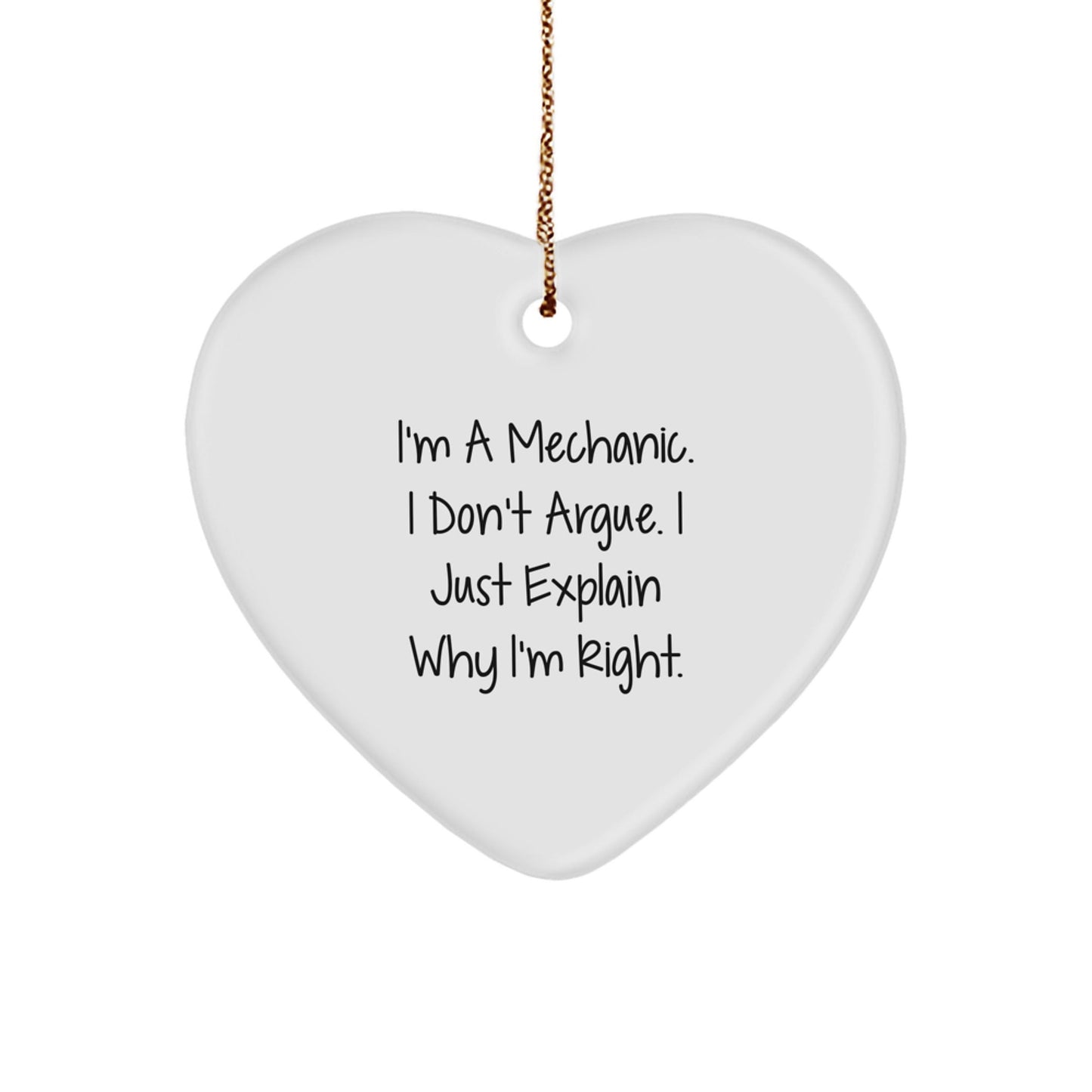 Funny Mechanic Gifts, Heart Ornament, I'm a Mechanic, Gifts from Friends for Mechanic Men, Unique Christmas Unique Gifts - The Buy Boom