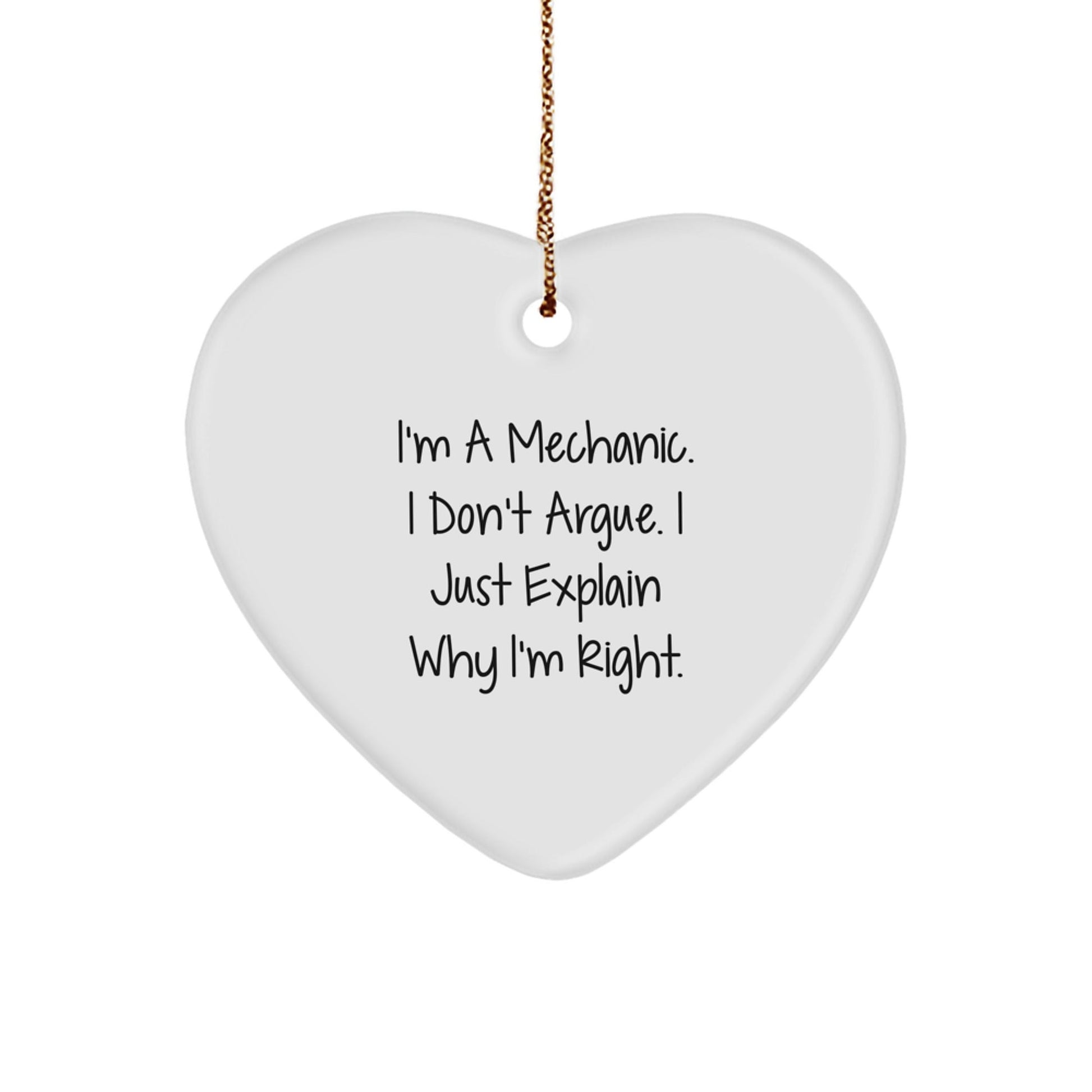Funny Mechanic Gifts, Heart Ornament, I'm a Mechanic, Gifts from Friends for Mechanic Men, Unique Christmas Unique Gifts - The Buy Boom