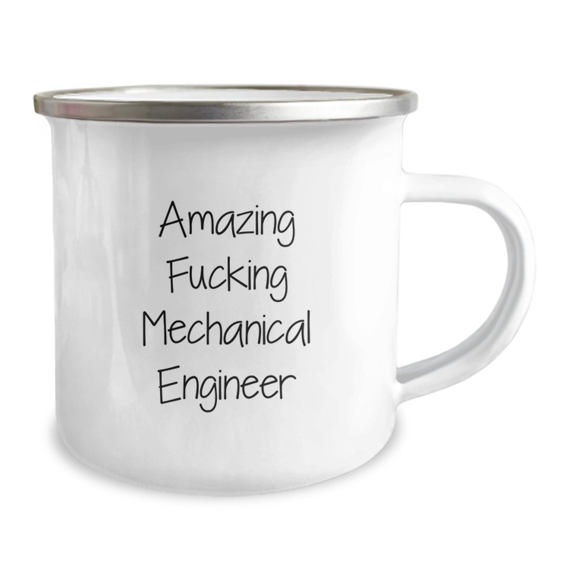 Funny Mechanical Engineer Gifts from Friends for Him - 'Amazing F - king Mechanical Engineer' Quote on Camping Mug, 12 oz Stainless Steel with Enamel Finish - The Buy Boom