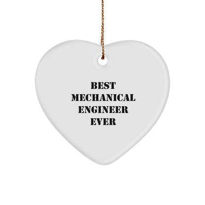 Funny Mechanical Engineer Gifts from Friends, Heart Ornament for Best Mechanical Engineer Ever, Christmas Unique Present - The Buy Boom