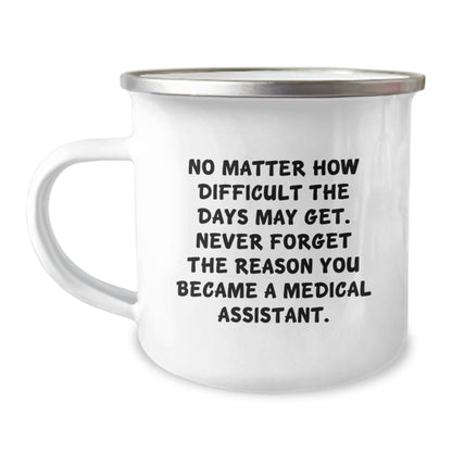 Funny Medical Assistant Camping Mug Gifts from Friends and Family - Never Forget the Reason - The Buy Boom