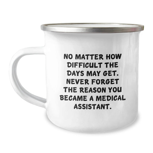 Funny Medical Assistant Camping Mug Gifts from Friends and Family - Never Forget the Reason - The Buy Boom