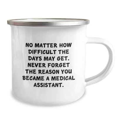 Funny Medical Assistant Camping Mug Gifts from Friends and Family - Never Forget the Reason - The Buy Boom