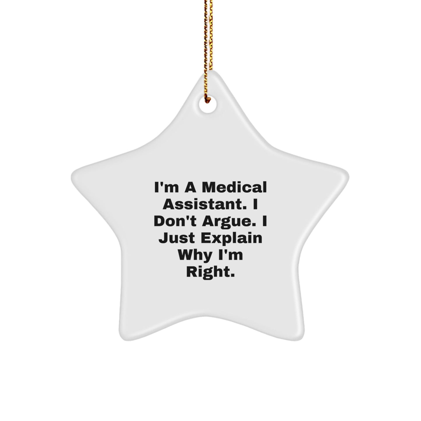 Funny Medical Assistant Gifts for Men from Friends - Star Ornament, White, Christmas Unique Gifts - The Buy Boom