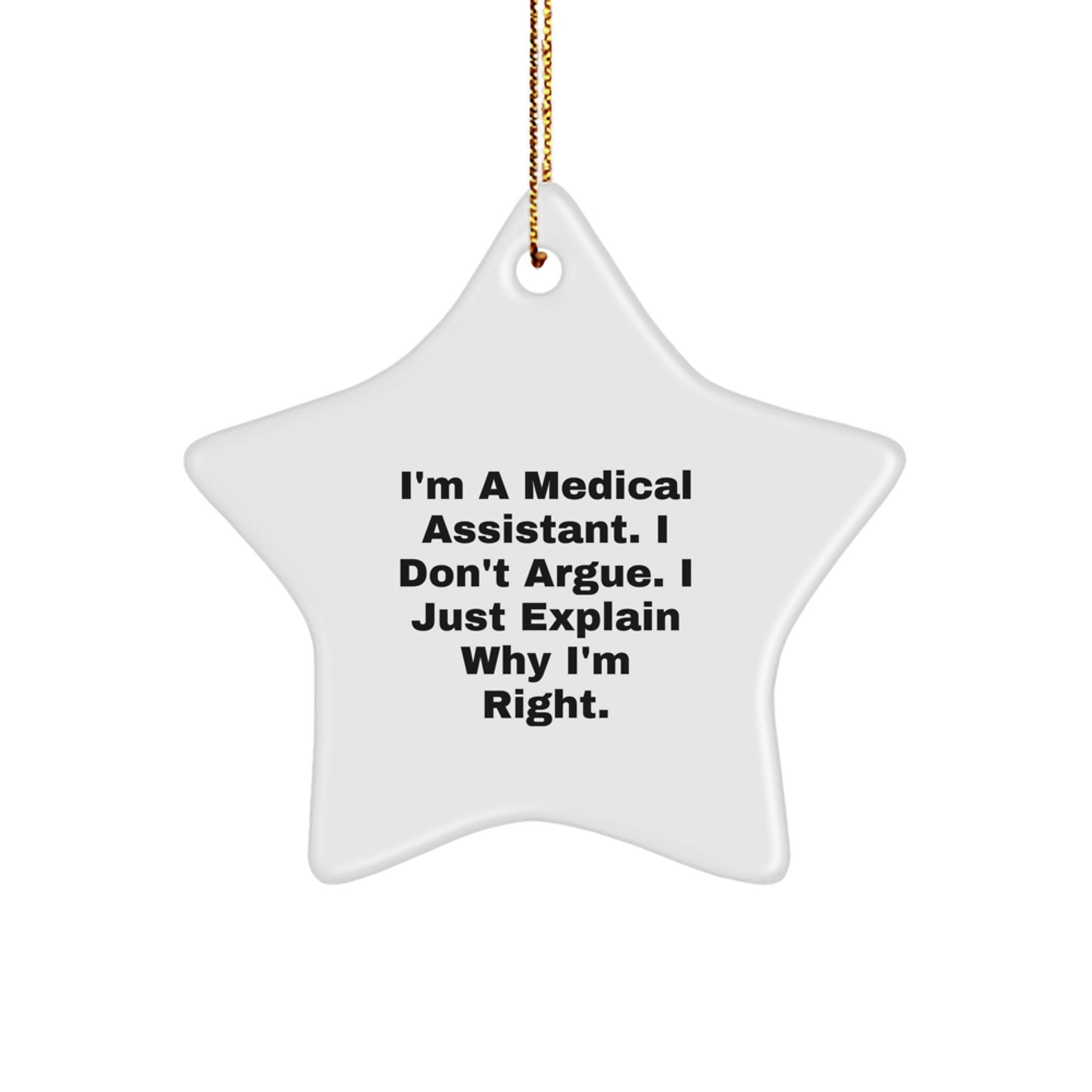 Funny Medical Assistant Gifts for Men from Friends - Star Ornament, White, Christmas Unique Gifts - The Buy Boom