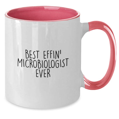 Funny Microbiologist Gifts for Men, Best Effin' Microbiologist Ever Quote, Two Tone Coffee Mug from Friends, Graduation Unique Gifts - The Buy Boom