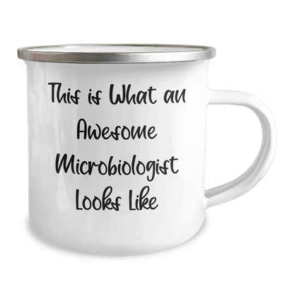 Funny Microbiologist Gifts for Men - Camping Mug with Quote 'This Is What An Awesome Microbiologist Looks Like' - Gifts from Men - Father's Day Unique Gifts - The Buy Boom