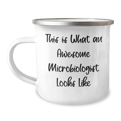 Funny Microbiologist Gifts for Men - Camping Mug with Quote 'This Is What An Awesome Microbiologist Looks Like' - Gifts from Men - Father's Day Unique Gifts - The Buy Boom