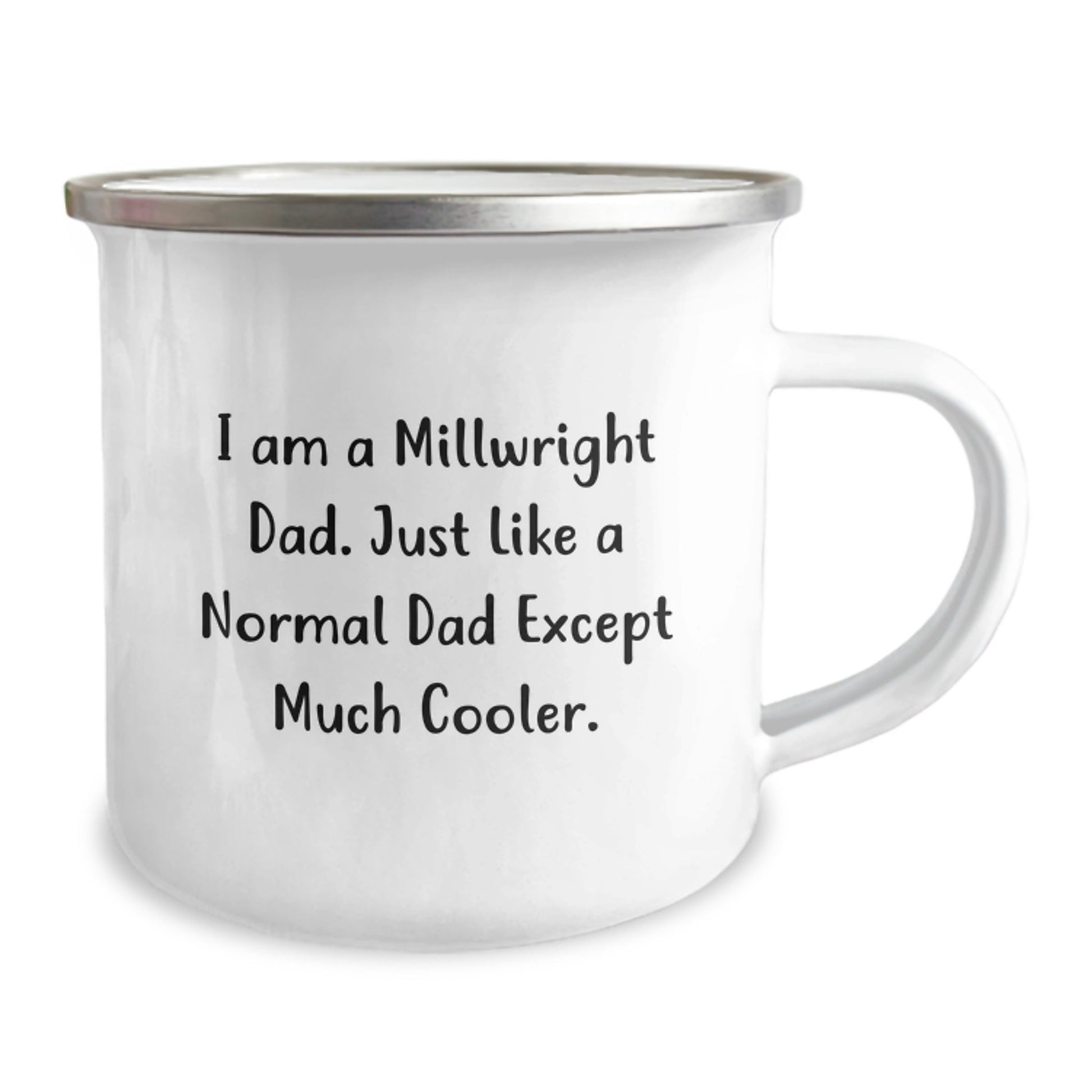 Funny Millwright Gifts from Dad - Millwright Dad Camping Mug, Enamel Finish, Hand Wash, Unique Graduation Gifts for Millwright Men - The Buy Boom