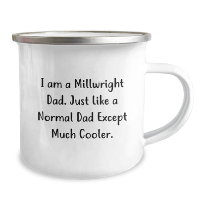 Funny Millwright Gifts from Dad - Millwright Dad Camping Mug, Enamel Finish, Hand Wash, Unique Graduation Gifts for Millwright Men - The Buy Boom
