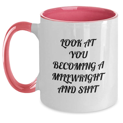 Funny Millwright Gifts from Friends for Men Unique Two Tone Coffee Mug Look At You Becoming A Millwright And Shit, Christmas Special - The Buy Boom