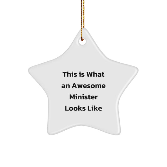 Funny Minister Gifts from Friends, Gifts for Minister, This Is What An Awesome Minister Looks Like Star Ornament, Christmas Unique - The Buy Boom