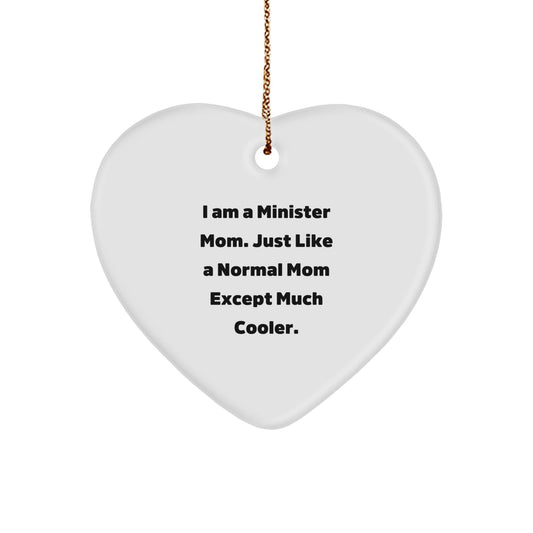 Funny Minister Mom Christmas Heart Ornament Gifts from Family for Minister Women - The Buy Boom