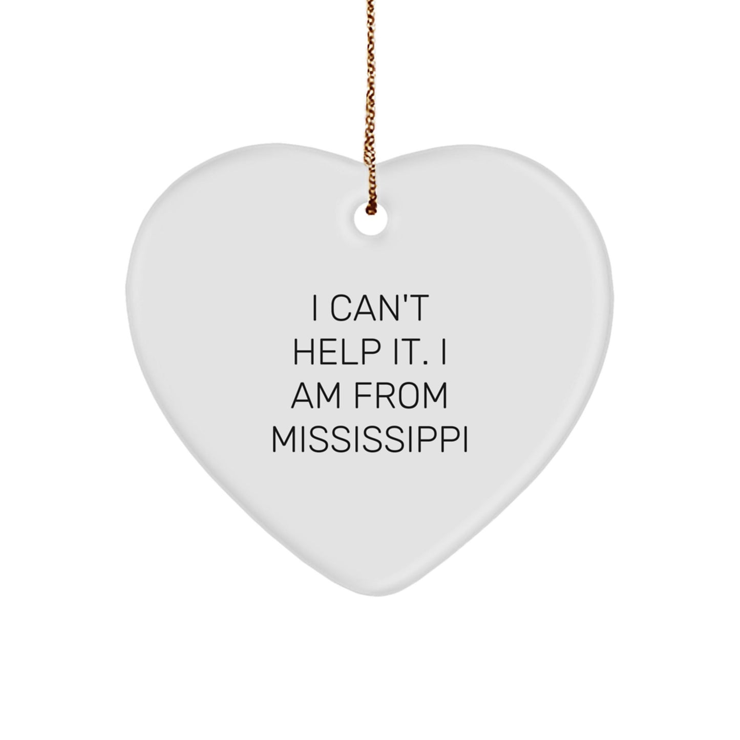 Funny Mississippi Heart Ornament Gifts from Mississippi for Mississippi Lovers, Heart Shaped Ornament for Christmas Unique Gifts - The Buy Boom