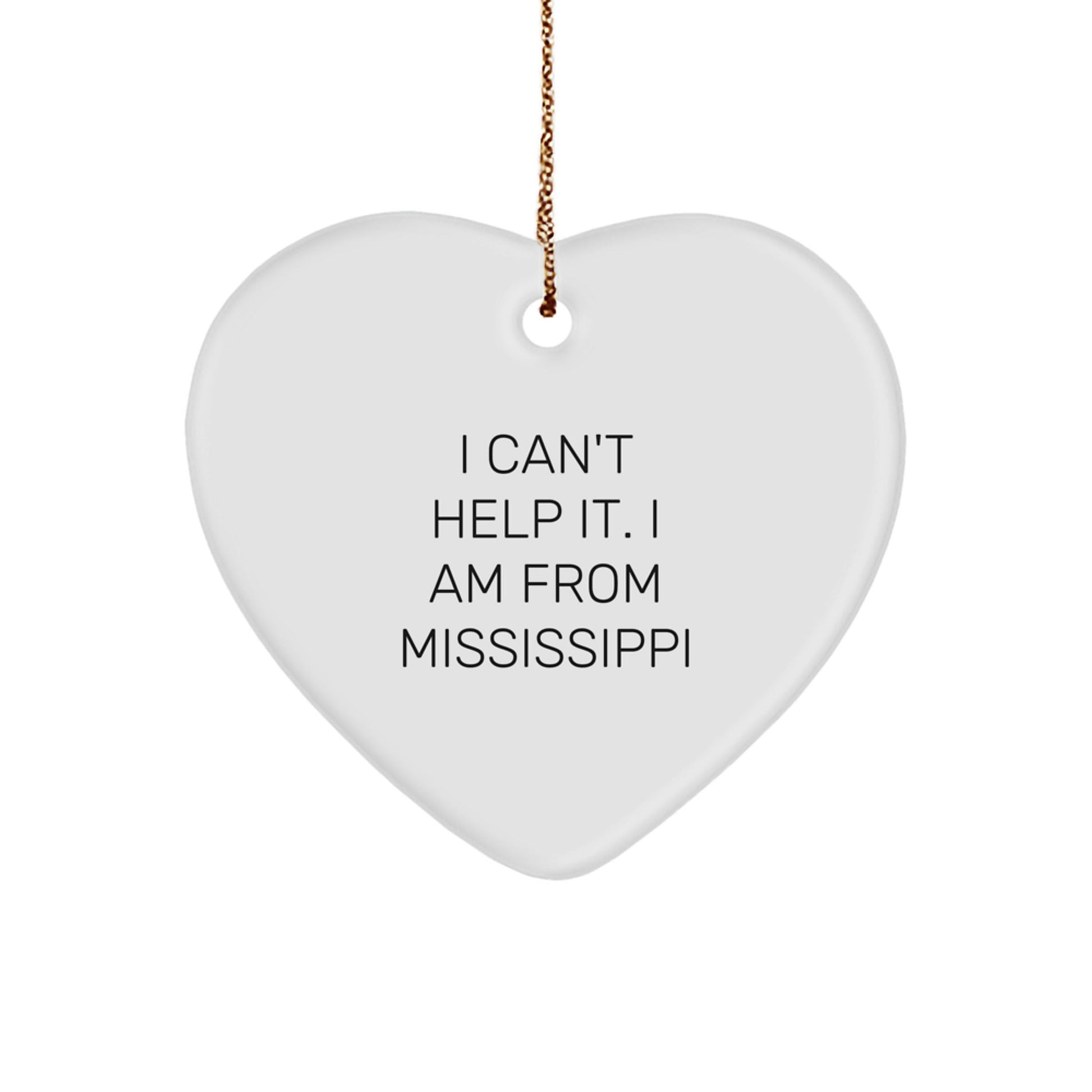 Funny Mississippi Heart Ornament Gifts from Mississippi for Mississippi Lovers, Heart Shaped Ornament for Christmas Unique Gifts - The Buy Boom