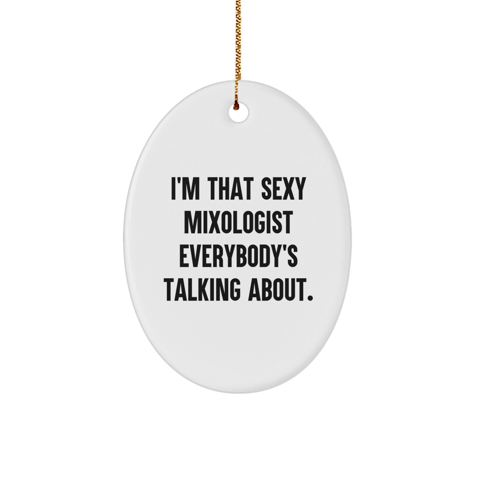 Funny Mixologist Gifts for Women Christmas Unique Oval Ornament from Friends for Women - I'm That Sexy Mixologist Everybody's Talking About. - The Buy Boom