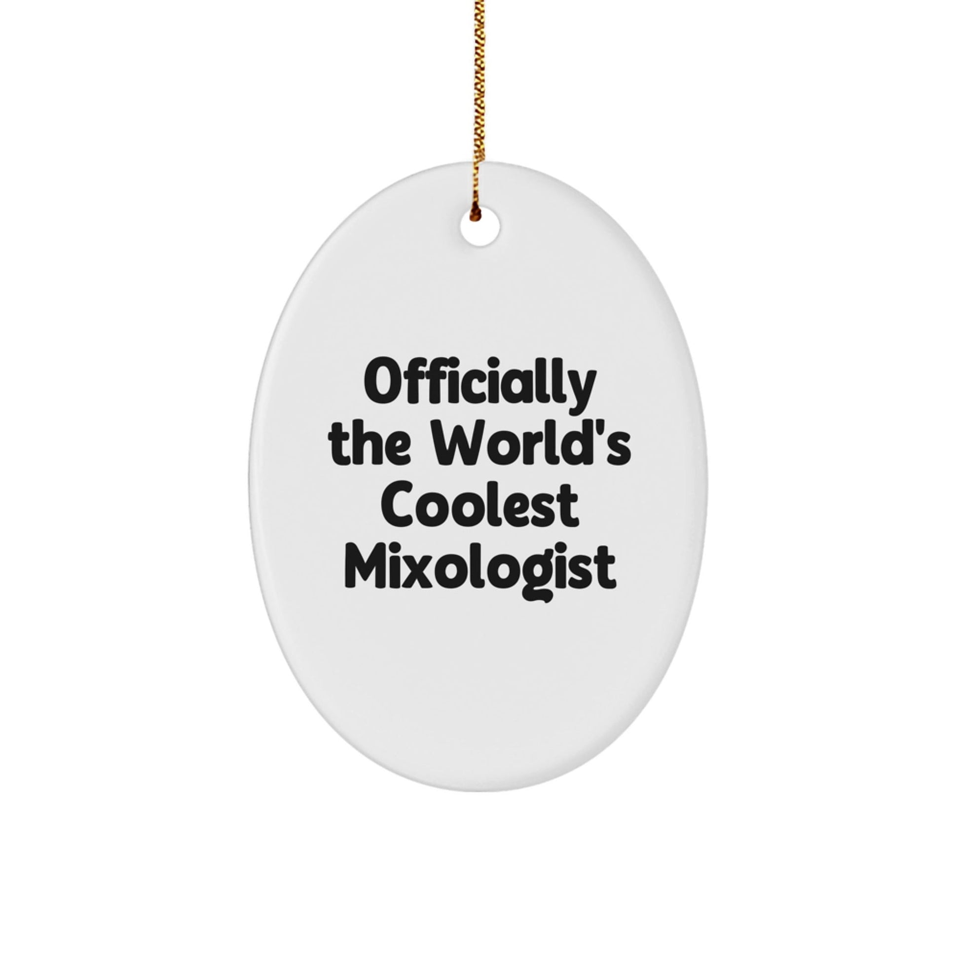 Funny Mixologist Gifts from Family for Men - Oval Ornament Officially The World's Coolest Mixologist - Christmas Unique Gifts - The Buy Boom