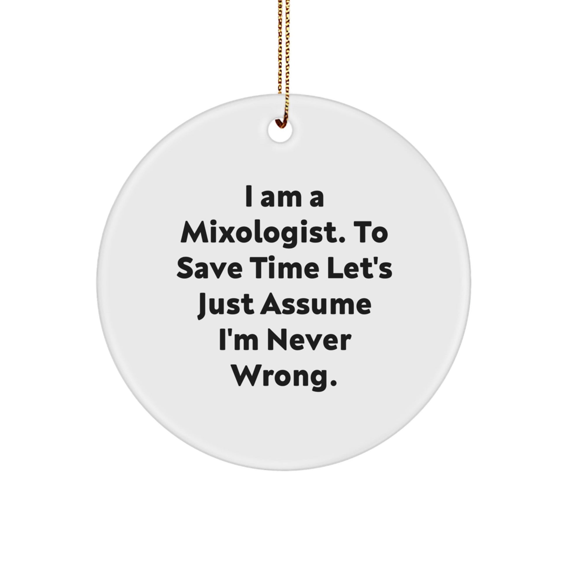 Funny Mixologist Gifts from Family for Mixologist Men - Christmas Unique Circle Ornaments with Quote - The Buy Boom