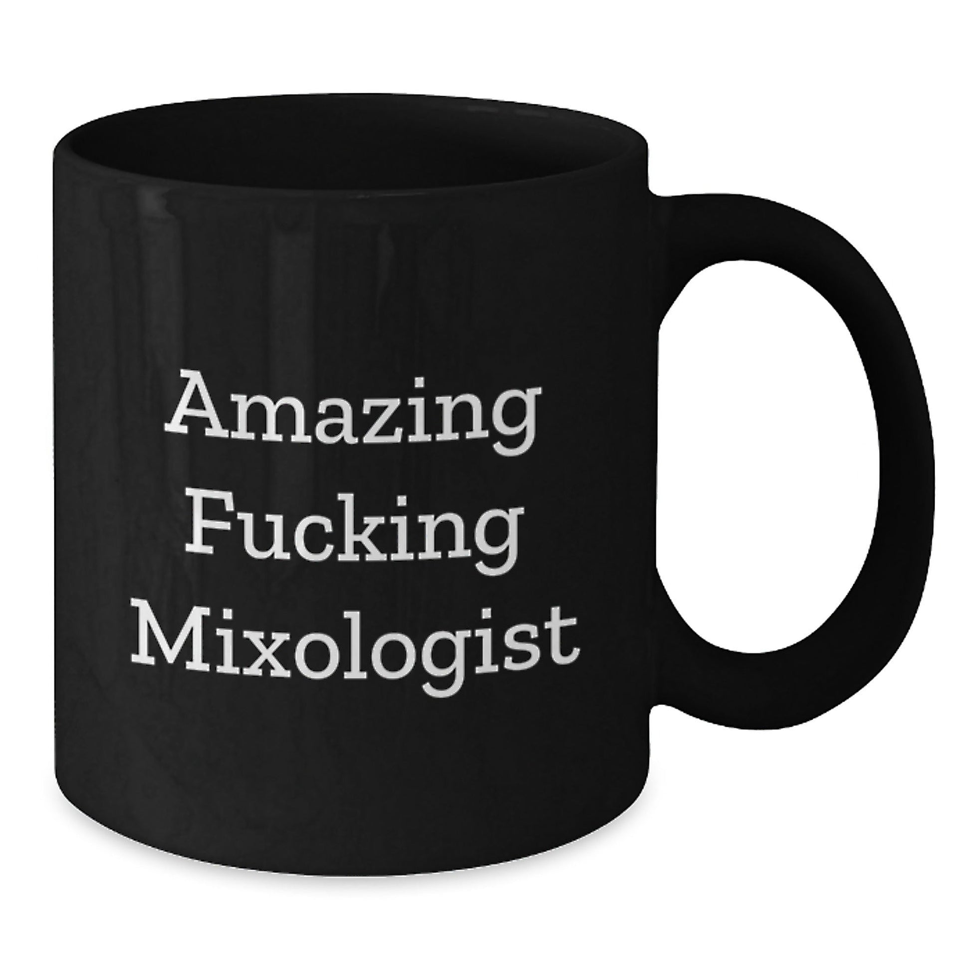 Funny Mixologist Gifts from Friends - 'Amazing F - king Mixologist' Quote on Black Coffee Mug for Birthday - The Buy Boom