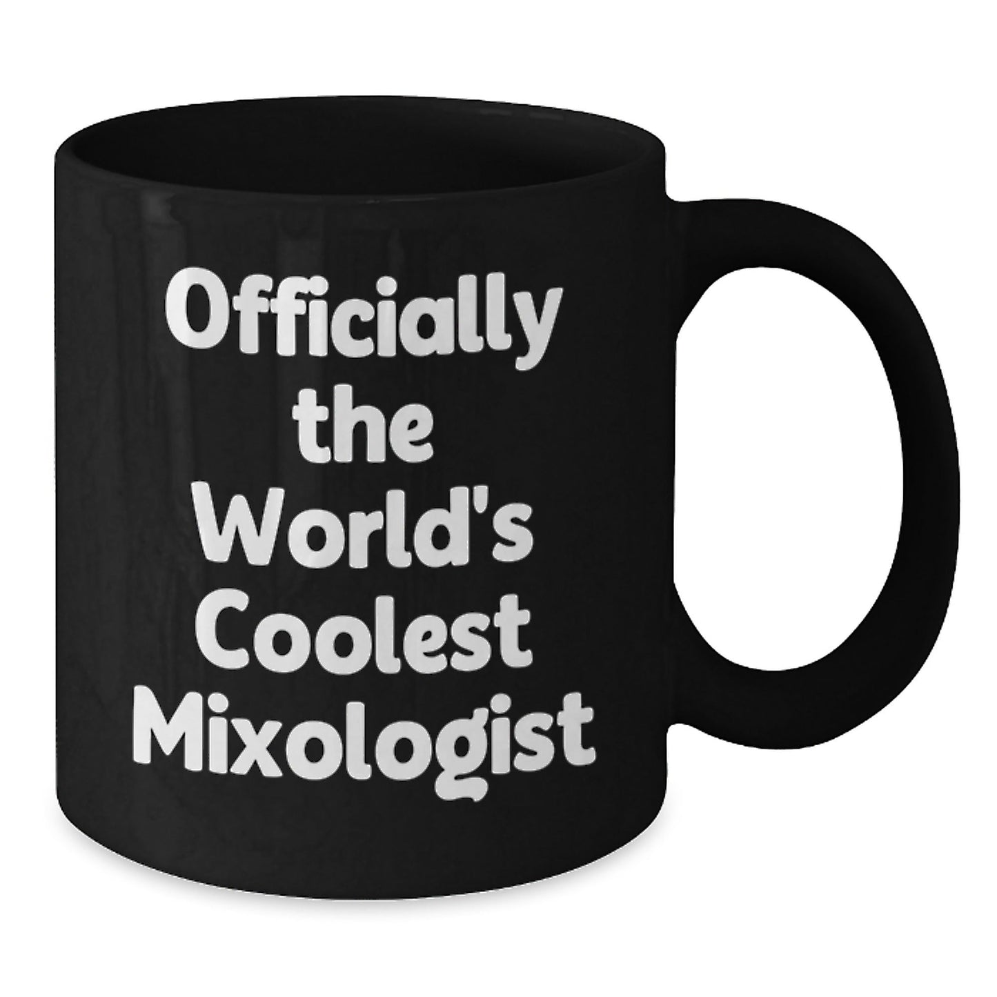Funny Mixologist Gifts from Friends - Officially The World's Coolest 'Bartender' Black Coffee Mug, Perfect for Men, Women, Christmas Unique Presents - The Buy Boom