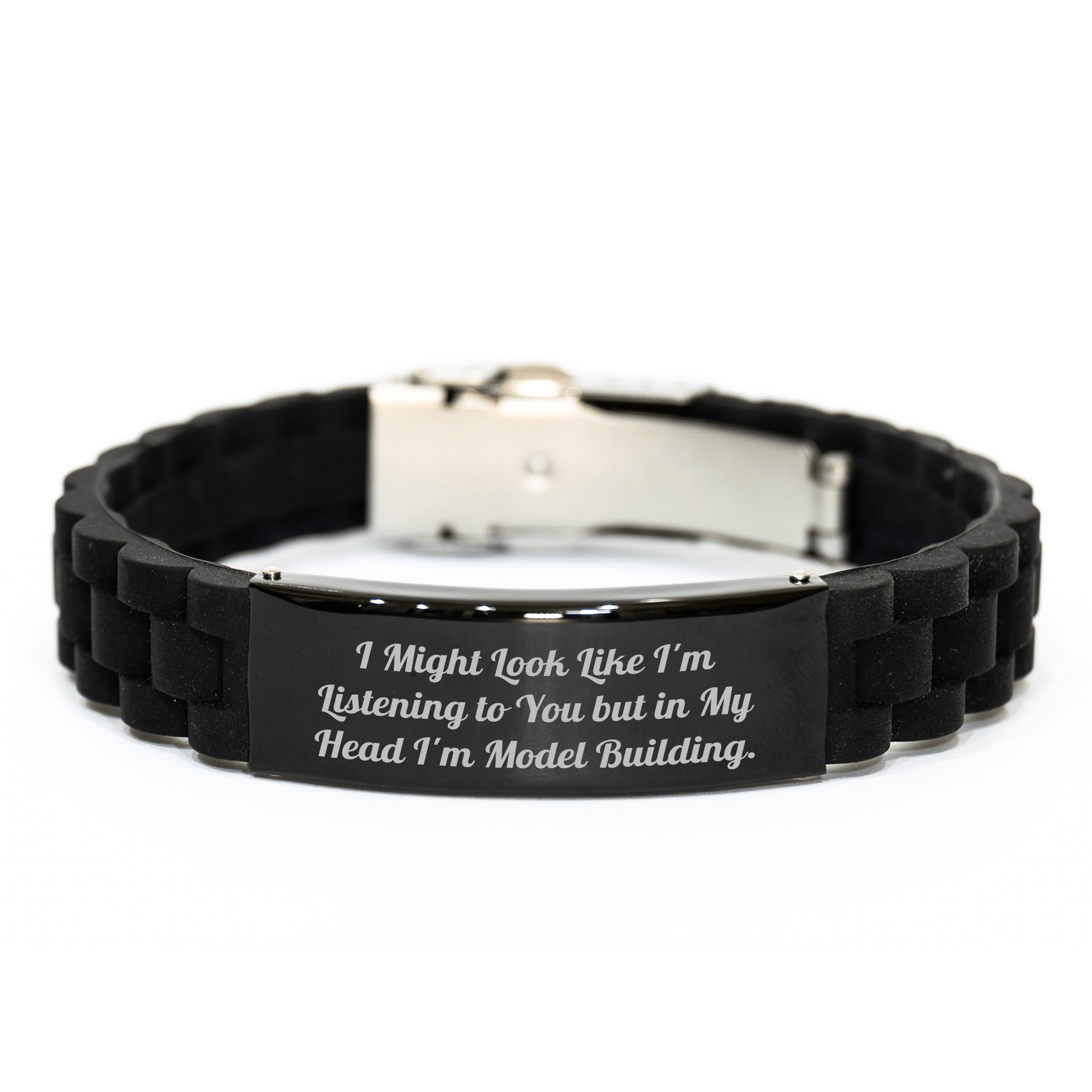Funny Model Building Gifts for Men - Glide lock Clasp Bracelet, Adjusts to Fit, 'I Might Look Like I'm Listening...' - The Buy Boom